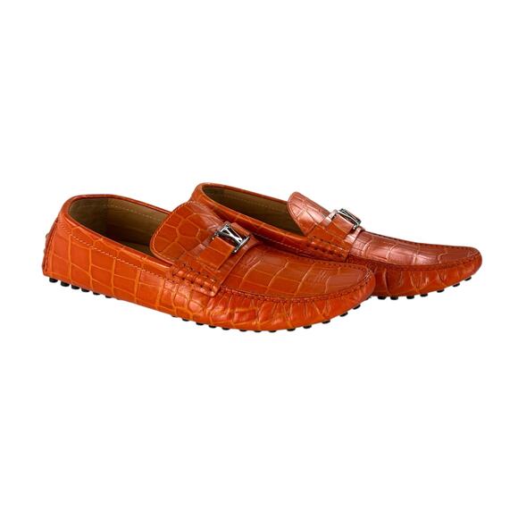 Louis Vuitton Croc-Embossed Loafers - Picture 1 of 7